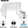 4 x 2 ft (122 x 61 cm) Rectangular Light Commercial Fold-in-Half Folding Table with 3 Adjustable Heights of 24/29/36 inch (FREE PIATAGE) Image 6