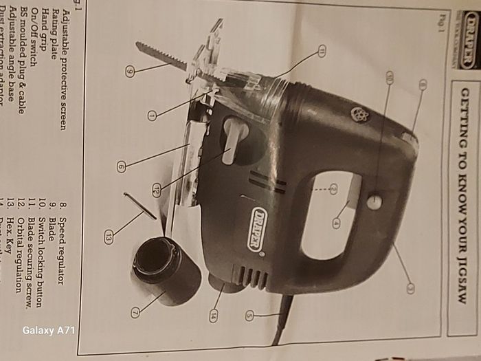 Draper 600W Orbital Jigsaw Model PT680V in excellent condition