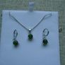 Jewellery set,Necklace, earrings set,Gift.Green jewellery,St Patrick's day jewellery Image 3