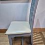 Set of 6 Solid Oak Dining Chairs - Grey & Cream - Excellent Condition Image 4