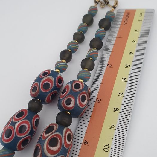 Antique Venetian Style Thousand Eye Glass Big Beads Necklace