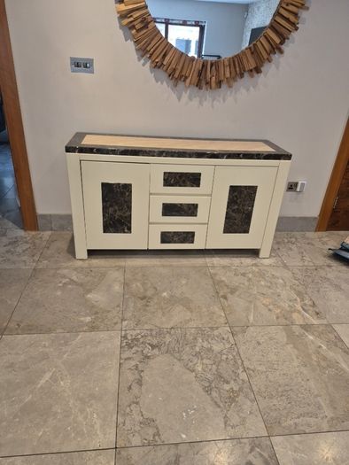 Marble top table n chairs n cabinets