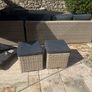 10 seater rattan garden set with dark navy cushions Image 4