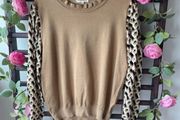 jumper bnwt one size tan jumper with frilled collar