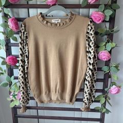 jumper bnwt one size tan jumper with frilled collar
