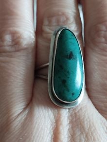 Vintage silver 925  ring with Eilat stone.