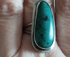 Vintage silver 925  ring with Eilat stone.