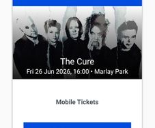 The Cure tickets x2 (each for sale for 65)