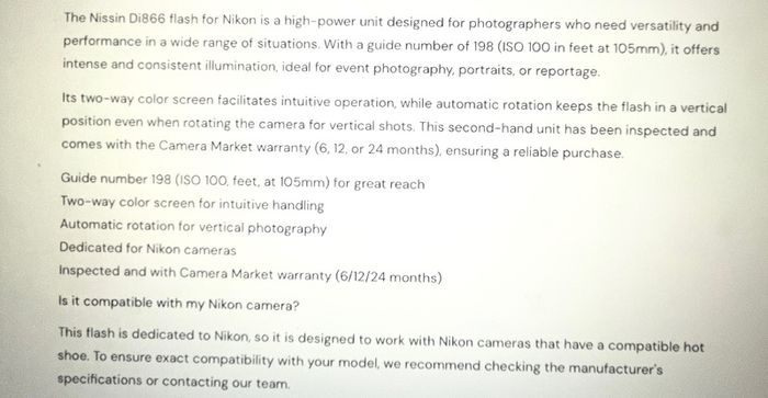 Nissin DI866 speedlite