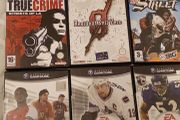 Nintendo GameCube. Controllers x2. Memory card x2. Games x9.