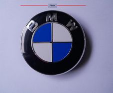 BMW Car Badge / Roundel / Emblem 74mm 2 pins BMW Bonnet Hood Boot Trunk 51148132375