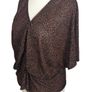 M&s Dark Brown Orange Circle Print Short Dolman Sleeve Rushed Blouse Uk 22 Image 2