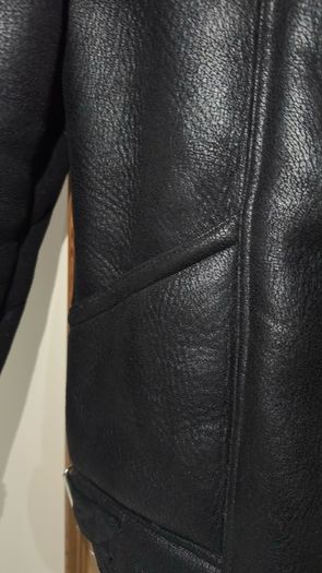 Zara Kids Black Faux Shearling Biker Jacket - Size 13-14 Yrs / 164 cm