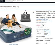 Haven King Size Raised Air Bed with Built-In Electric Pump
