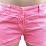 Pink denim shorts Image 4