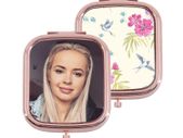 Personalised with photo or image Square Compact Pocket Mirror - Gold and rose gold colors