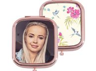 main image for ad Personalised with photo or image Square Compact Pocket Mirror - Gold and rose gold colors