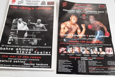Boxing programme and flyer vintage British light-heavyweight championship 1995
