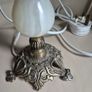 Vintage Mid Century marble.onyx brass gold metal ormate lamp base Image 10