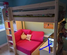 Loft bed with sofa/ futon