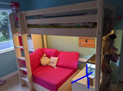 Loft bed with sofa/ futon