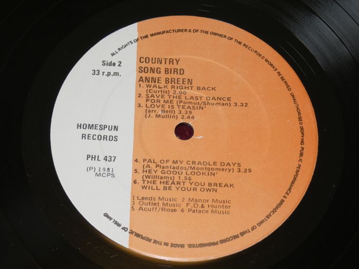Ann Breen Country Song Bird 1981 Irish Pressing Lp
