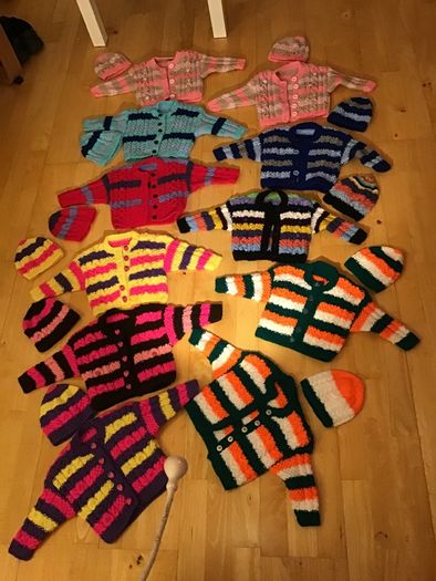 Baby cardigan and hat sets
