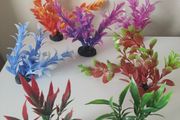 Plastic Aquarium Decorations Multicolor Artificial Plants