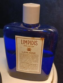 Post war cobalt blue Lancome eye lotion bottle
