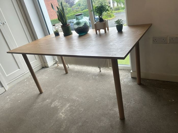 Wood veneer dining table