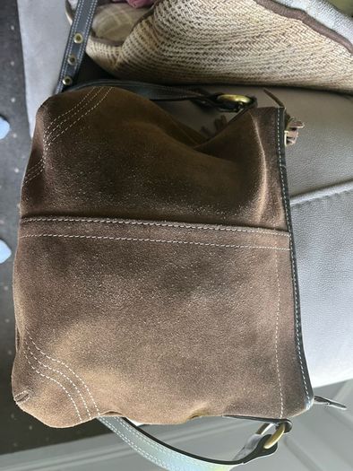 Coach Handbag Suede Brown Handbag