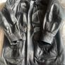 Vintage Men's black leather car coat/utility jacket. Image 3