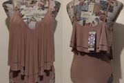 boohoo Double Layer Frill Bodysuit new with tags