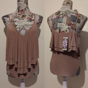 boohoo Double Layer Frill Bodysuit new with tags