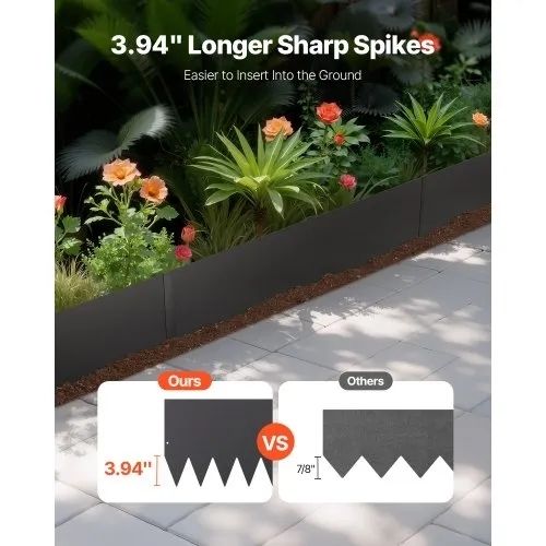 Steel Landscape Edging 4 Packs 40 x 12in Rust-Resistant Pathway Divider