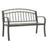 Garden Bench with a Table 125 cm Steel Grey Image 2