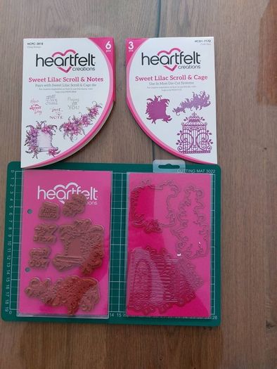 Heartfelt- die and stamp set- Sweet Lilac