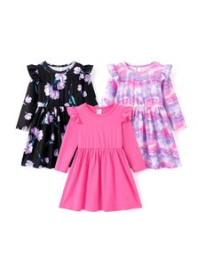 Brand New PATPAT Girls' Dress Set - Classic 3-Piece Long Sleeve