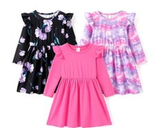 Brand New PATPAT Girls' Dress Set - Classic 3-Piece Long Sleeve