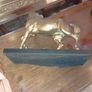 Vintage Metal Large Horse Figurine on Stone Base Image 7