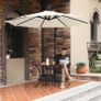 Parasol with LED solar lighting beige  FREE DELIVERY Image 4