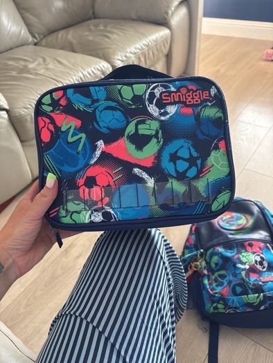 Smiggle football school and lunch bag