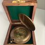 Post 5 euro extra   vintage reproduction compass hitler Solid Brass Push Button Compass Antique 3 Inch Nautical With Wooden Box Image 2