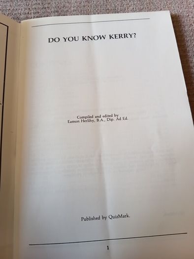 1986 Do You Know Kerry? Test Your Knowledge. Eamon Herlihy. Quiz. History. Vintage.