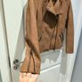ONLY faux leather biker jacket camel brown size 36 worn few times Image 4