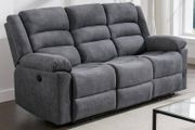 3 Seater Fabric Recliner Sofa, Grey