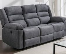 3 Seater Fabric Recliner Sofa, Grey