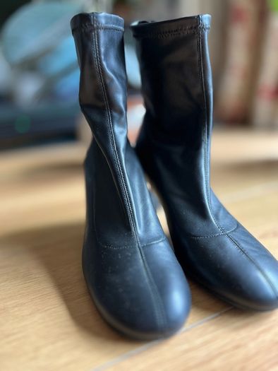 Stradivarius Black Ankle Sock Boots