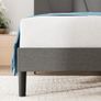 Double Bed Frame with Headboard - 4ft6 (135 x 190 cm) - 11.8'' Height - Upholstered Bed Base - Wooden Slat Support - Easy Assembly - Dark Grey Image 7