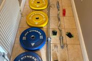 Colour Bumper Olympic Bumper Weight Plates, Olympic Ez Curl Bar, High End Olympic Barbell And More!!